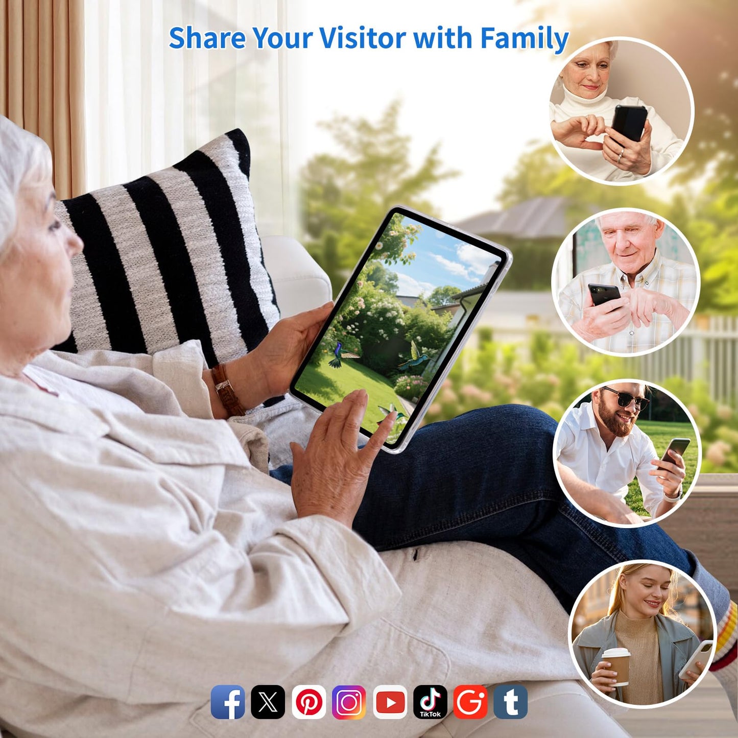 Bird Feeder with Camera,AI Identify Birds Species,Smart Bird Camera with Solar Powered,Auto Record FHD Birds Video in Backyard,Instant Notifications,Ideal Gift for Family and Bird Lovers,Navy Blue