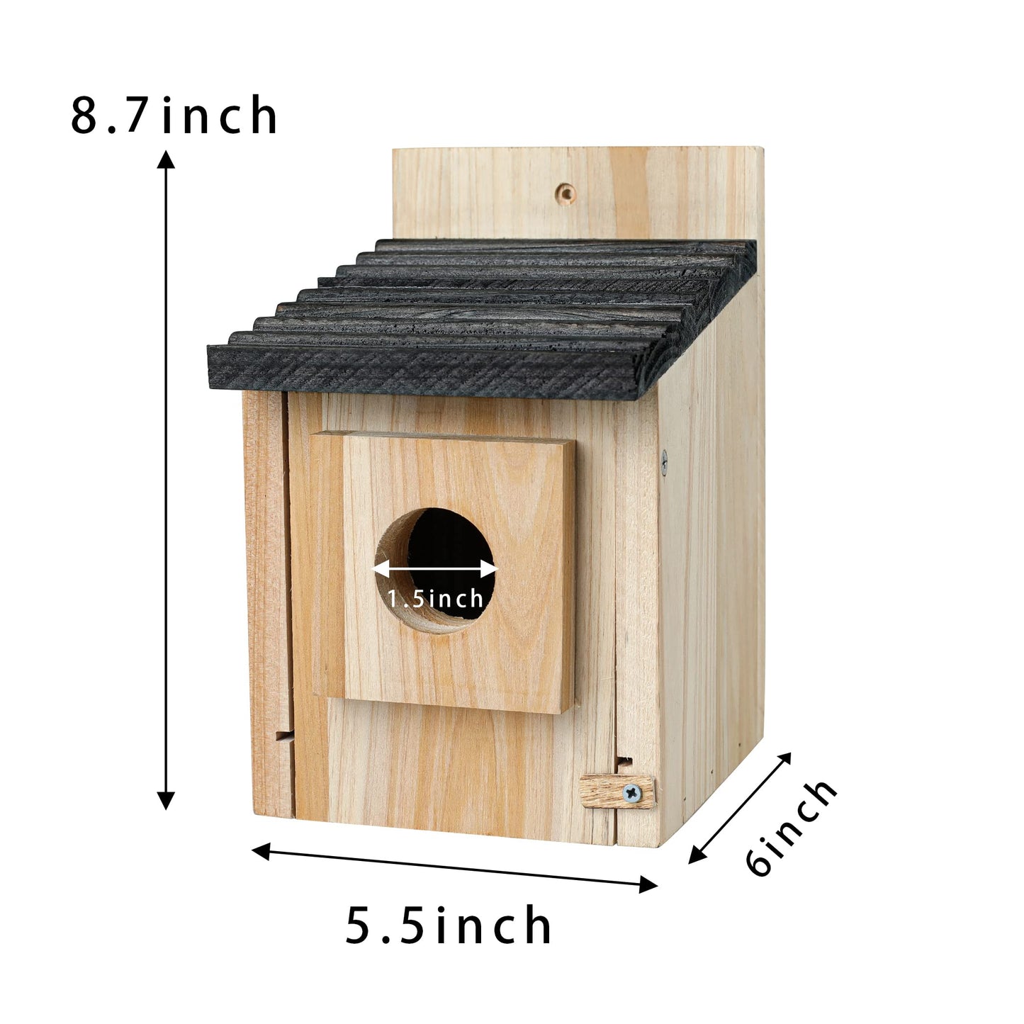 CLACKIBUKVYZ Birdhouse for Outdoors Clearance, Wooden Bluebird House for Outside, Weatherproof Hanging Bird Nesting Box for Finch, Cardinal, Wild Bird Watching (Easy Clean, Ventilated)