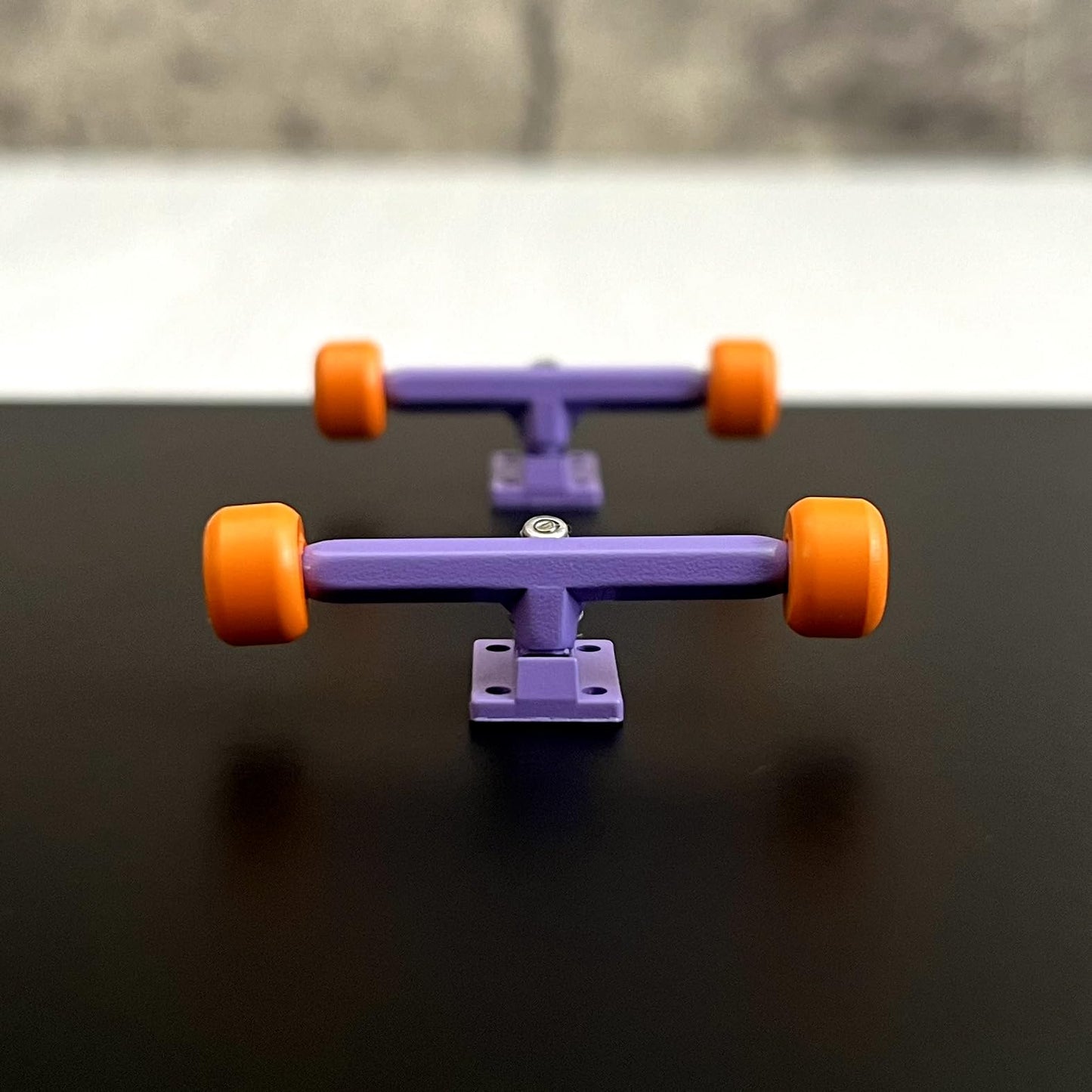 Noahwood Rose Wood Fingerboard Complete (9.0 Short Nose Short Tail Handmade Deck) + (34mm Lavender Six Truck + Orange Soul Wheel)