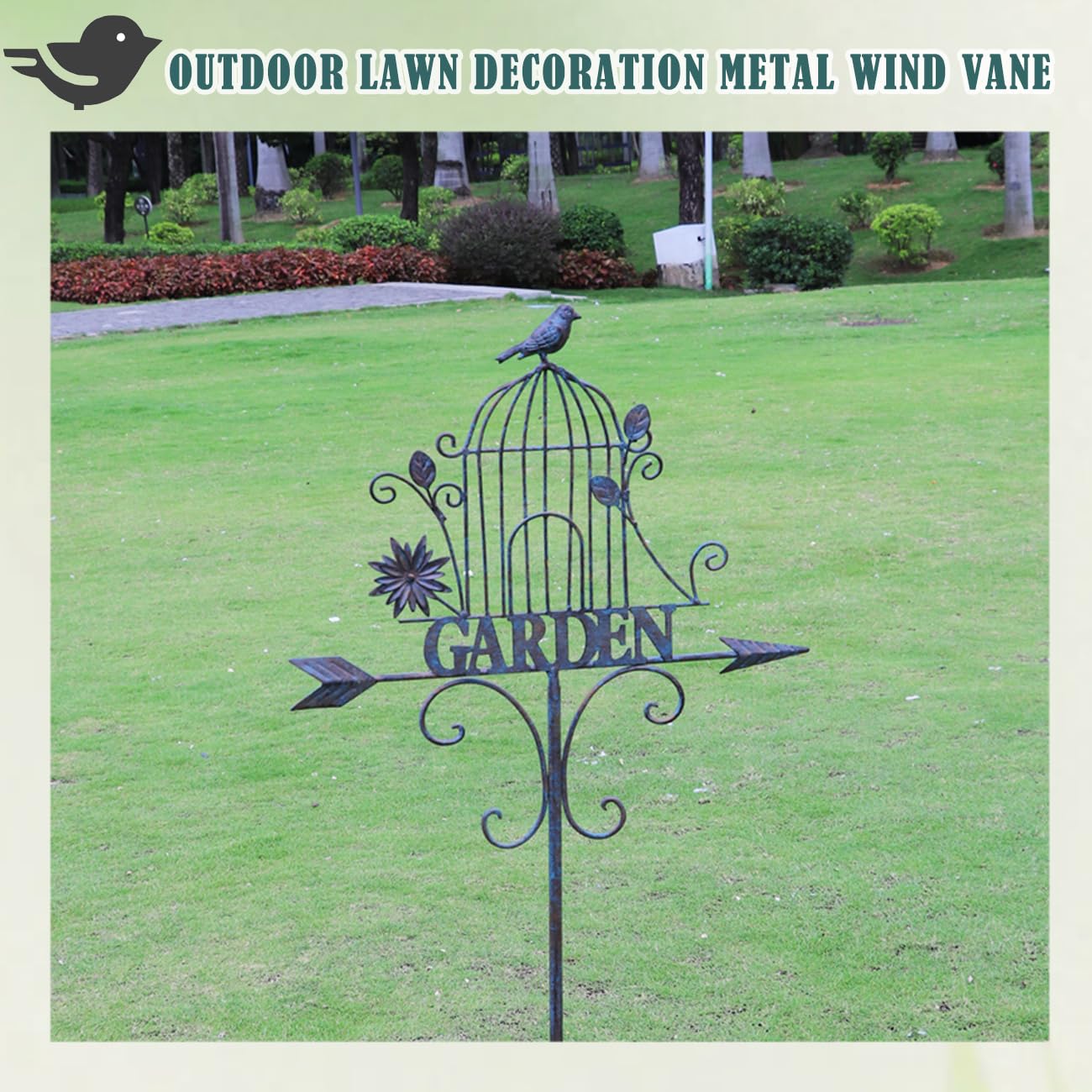 Decorative Garden Stakes，Metal Garden Sign for Outdoor Lawn Backyard Porch Pathway Decor