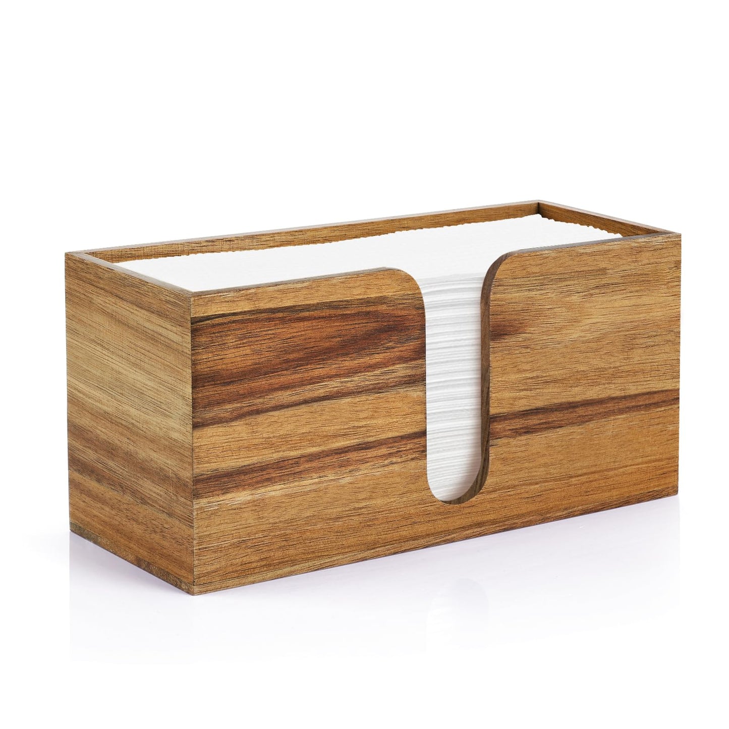 1PCS Paper Towel Dispenser Countertop, Acacia Wood Paper Towel Holder for Bathroom Folded Paper Towel Dispenser Clear Trifold Napkin Holder for Z-fold C-fold MultiFold Trifold - Home Kitchen