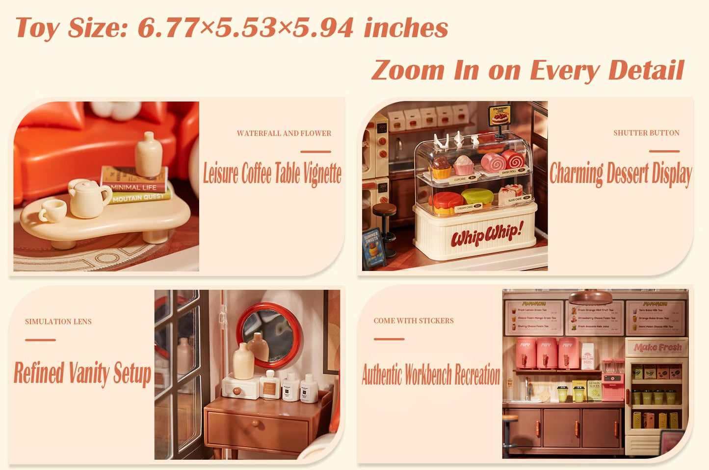 Milk Tea Shop DIY Miniature Dollhouse Building Toy