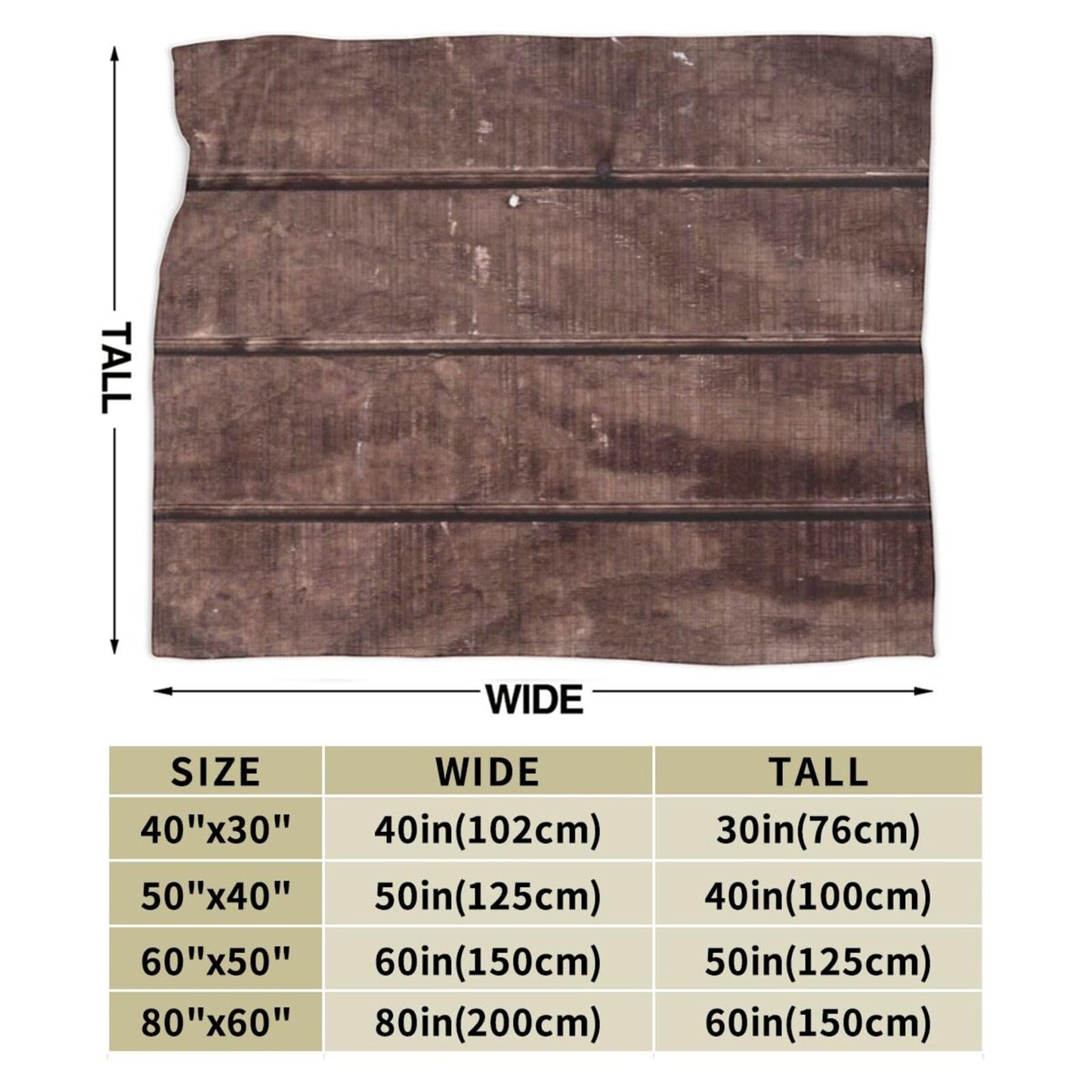 60"X50" Wooden Plank Texture Soft Flannel Blanket - Lightweight and Quick Drying, Used for Home, Travel, Camping