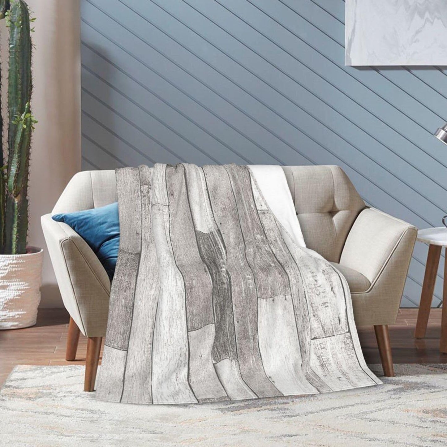 50"X40" Wooden Plank Texture Soft Flannel Blanket - Lightweight and Quick Drying, Used for Home, Travel, Camping