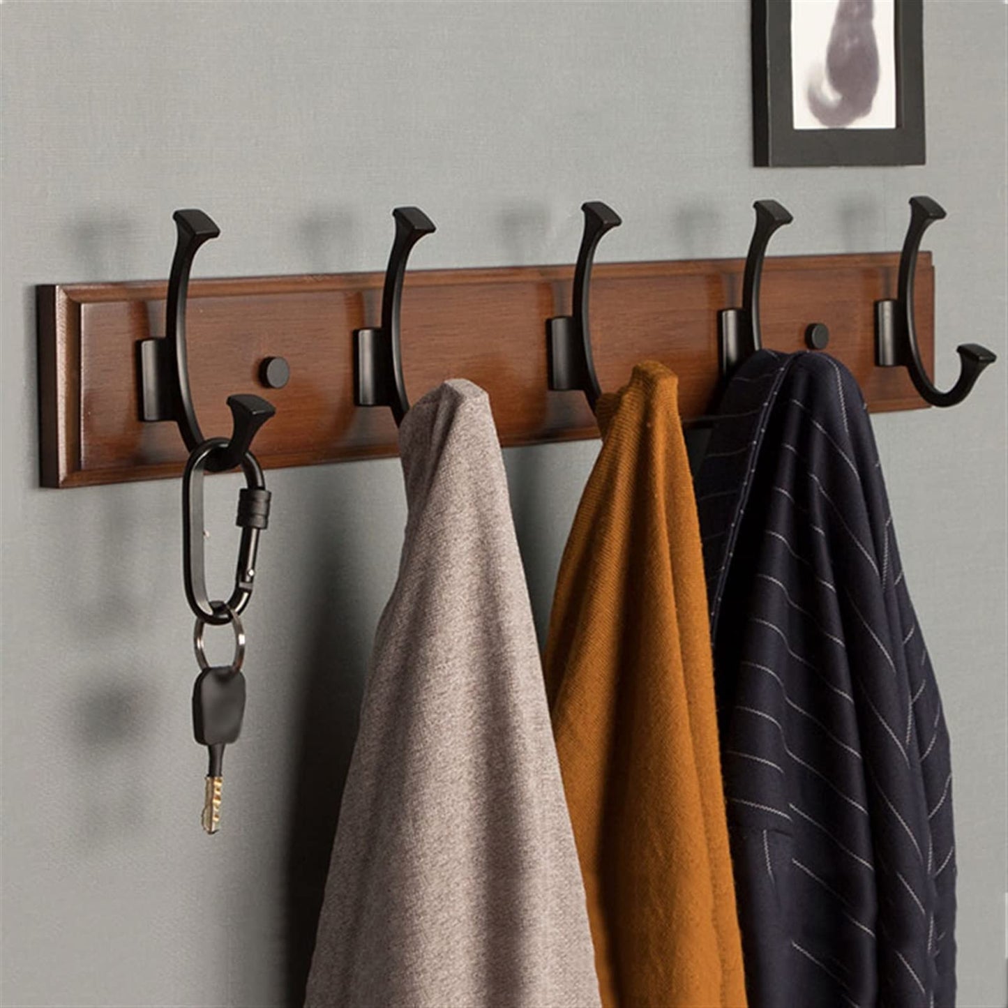 GAORUIFENG Wall Mounted Coat Rack Wall Hanging Coat Rack, Wooden Hook, Coat Hook, Simple Shelf for Entrance, Living Room, Bedroom, Wardrobe, Porch, Kitchen Coat Rack Tree (Color : Brown) (Natural)