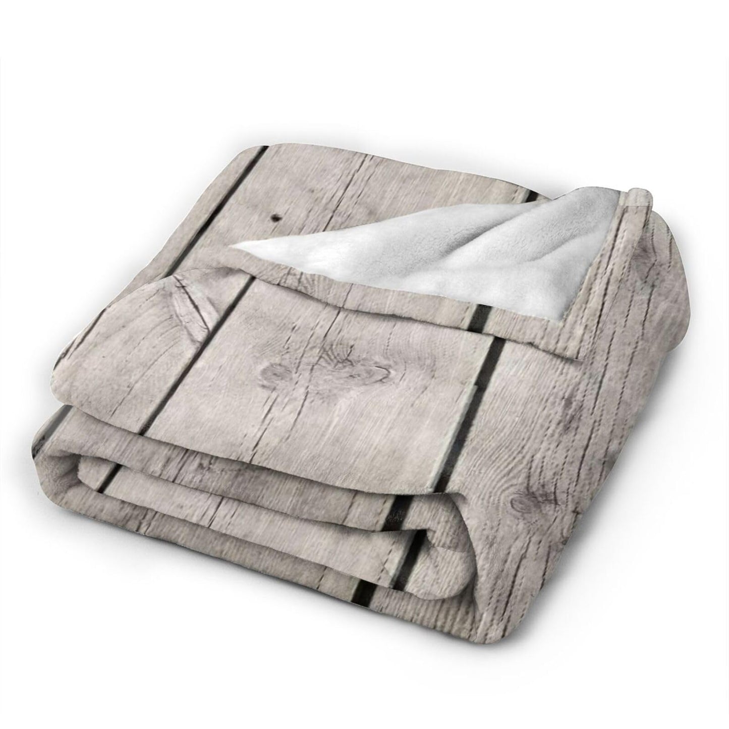 Flannel Natural Wooden Floor Background Throw Blanket- Ultra Soft Lightweight for Bed, Sofa, Travel & Camping 50"X40" Inch