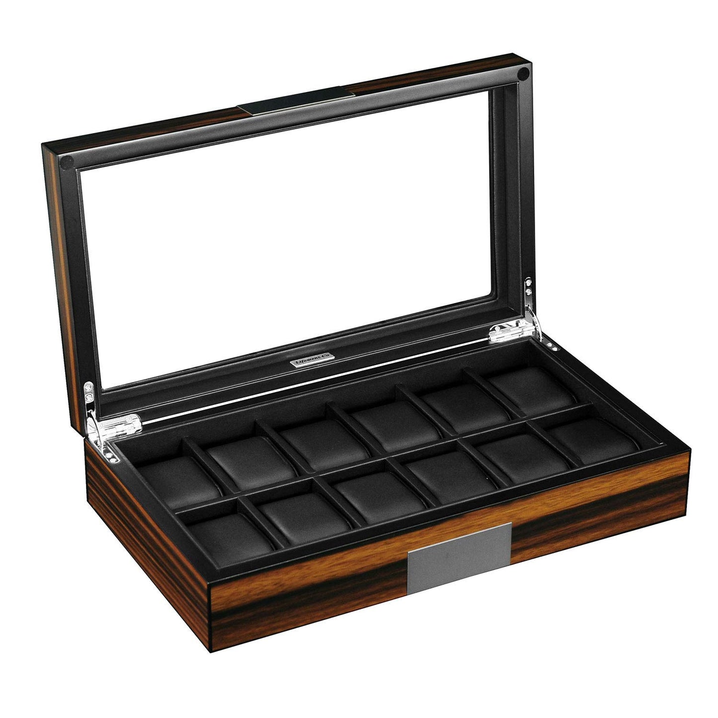 Lifomenz Co 12 Watch Box for Men Watch Display Case Wood Luxury Watch Box with Large Glass Window,Watch Organizer Box with Ultra Smooth PU Leather Interior