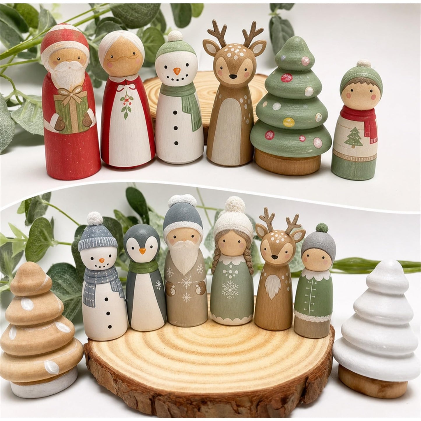 100 Pack Wooden Peg Dolls Unfinished with Box - Wooden People Figures to Paint, Doll Bodies - Decorative Peg Doll People for DIY Art Craft, Painting, Game, Home Party Decor