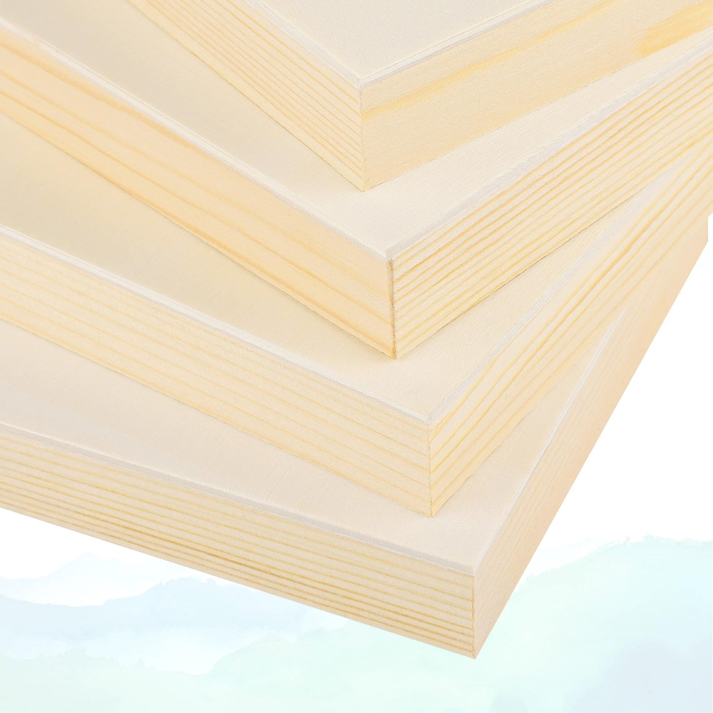 Aodaer 4 Pack Wood Panels 20 x 20 Inch Wooden Panels Canvas Unfinished Craft Wood Boards Panel for Art Crafts Acrylic and Oil Painting Pouring DIY Projects