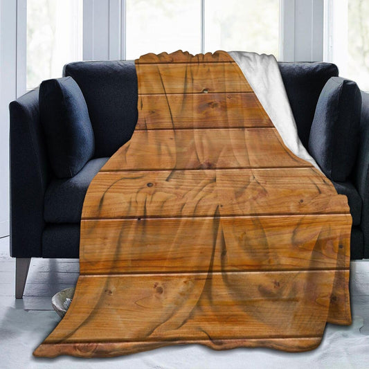 50"X40" Wooden Plank Texture Soft Flannel Blanket - Lightweight and Quick Drying, Used for Home, Travel, Camping