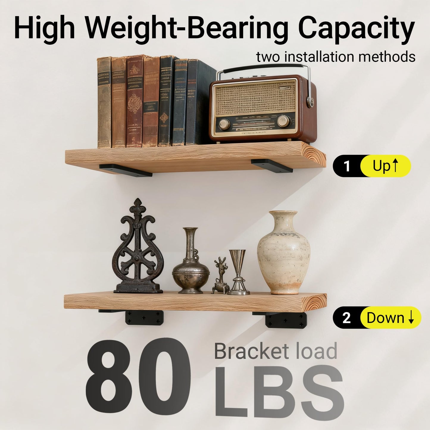 SKYSEN 12 Pack 6" Floating Shelf Bracket, Shelves Brackets, Wood Shelving Brackets Hardware - Heavy Duty - 4/6/8/10/12 inch - Real Hidden Bracket Design（tzj6-12）