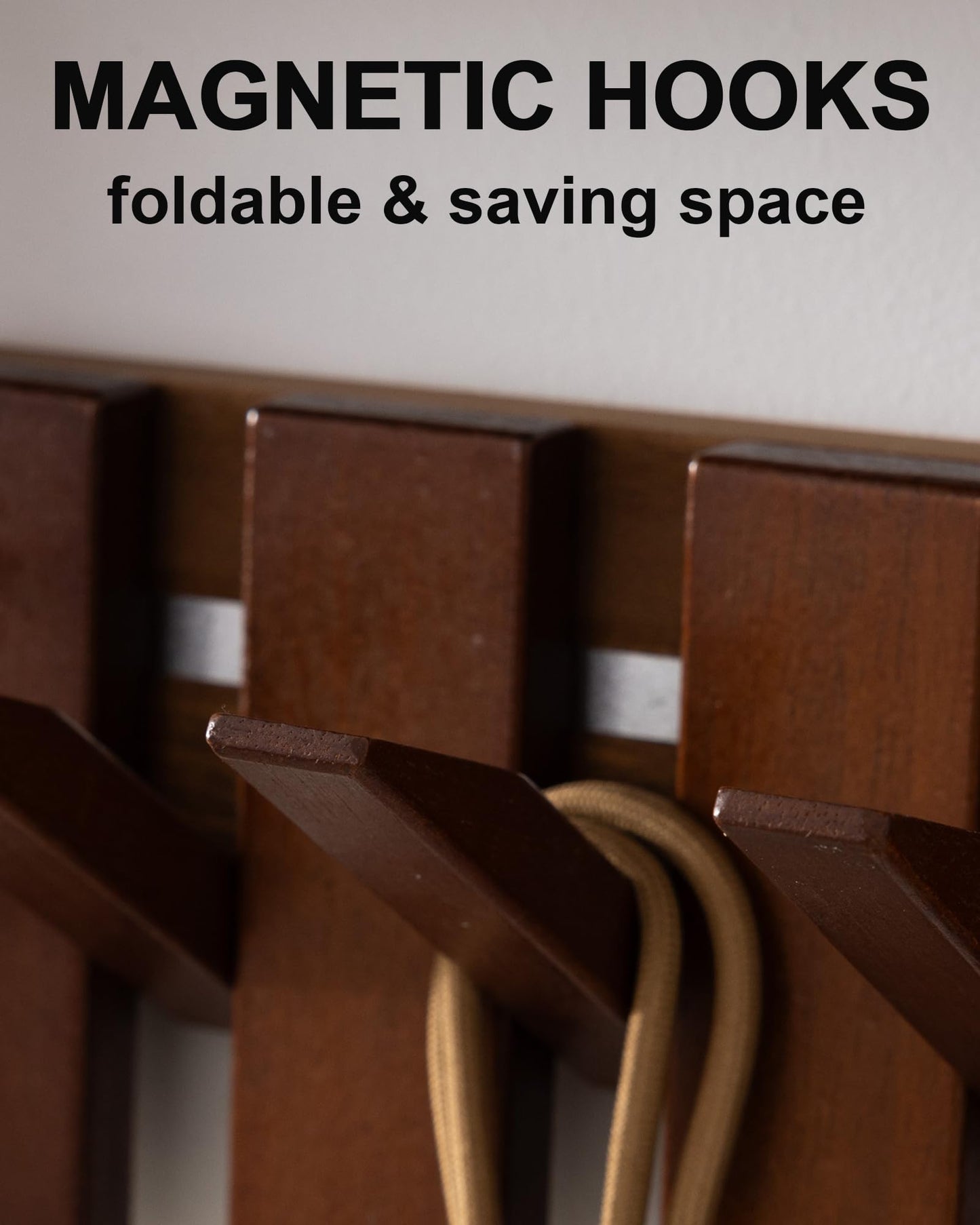 BLHOVNO Wooden Coat Rack Wall Mount with Shelf, Heavy Duty Entryway Organizer with 8 Hooks,Coat Hooks Hanger for Coats, Hats, Bags & Towels, Walnut Wall Hanger for Hallway, Bedroom, Kitchen (8 Hooks)