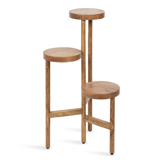 Kate and Laurel Fitley Modern 3 Tier Freestanding Plant Stand, 16 x 16 x 35, Natural Wood, Decorative Handcrafted Wood Plant Stand with Farmhouse Finish