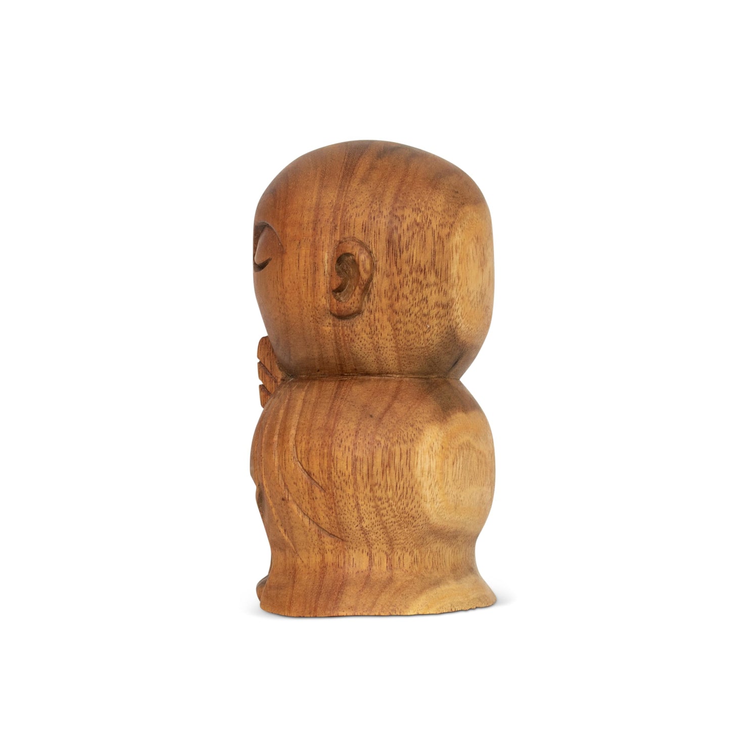 G6 Collection Hand Carved Wooden Buddha Monk Figurine, Praying Monk Statue Sculpture for Meditation, Rustic Spiritual Home Décor, Brown