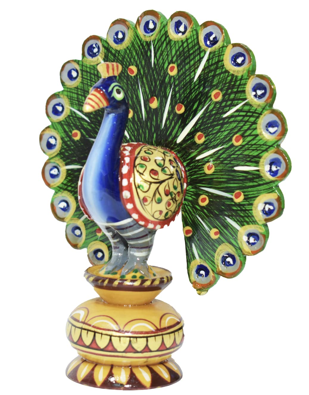 Tarini Gallery Wooden Dancing Peacock Traditional Indian Rajasthani Home Decor Decoration Table Décor Showpiece & Gifting (Size- 5")