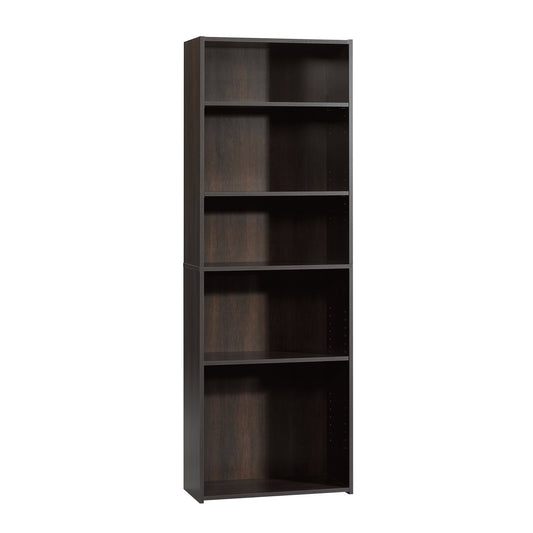 Sauder Beginnings 5-Shelf Bookcase, Bookshelf with Adjustable Storage Shelves, in Cinnamon Cherry finish