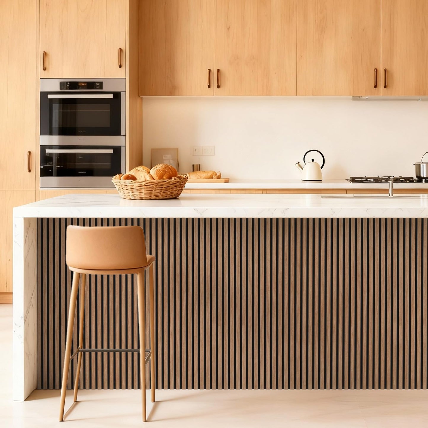 TONOR Wood Slatwall Panels, 4 Pack 47.2" x 23.6"/ 120 x60cm(31ft²) Acoustic Wall Panels, Wood Slat Acoustic Panels for Noise Cancelling and Home Decor, Living Room, Bedroom, Office, Walnut