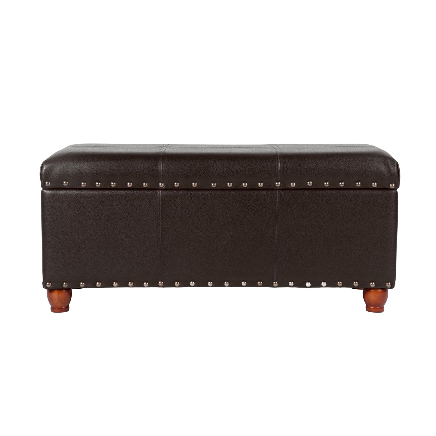 HomePop 40" Faux Leather Storage Cocktail Bench - Espresso