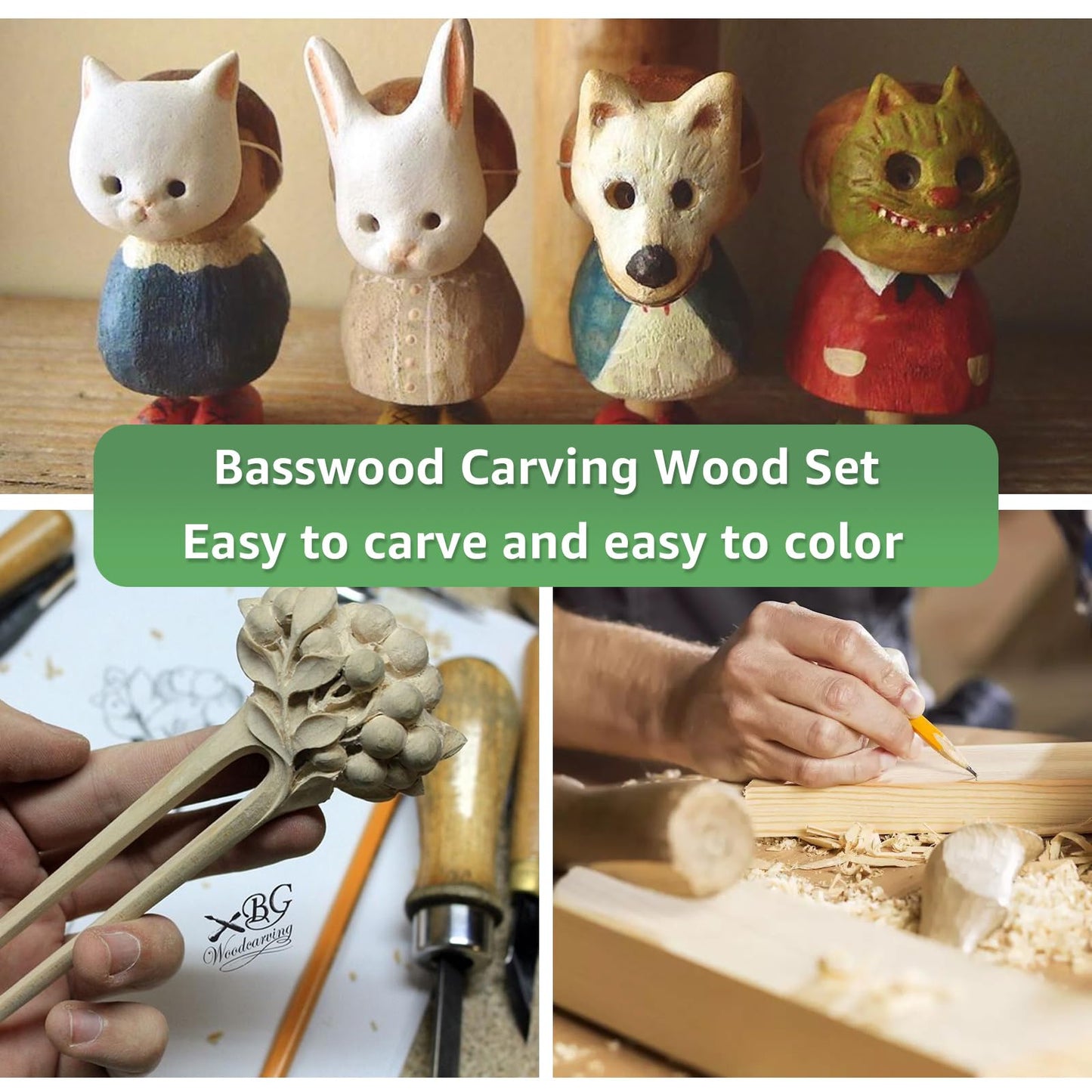 ACXFOND 2 Pack Unfinished Basswood Carving Blocks, 12x4x2Inch Large Bass Wood Blocks for Wood Carving for Home, Crafts, Arts, Christmas DIY Supplies
