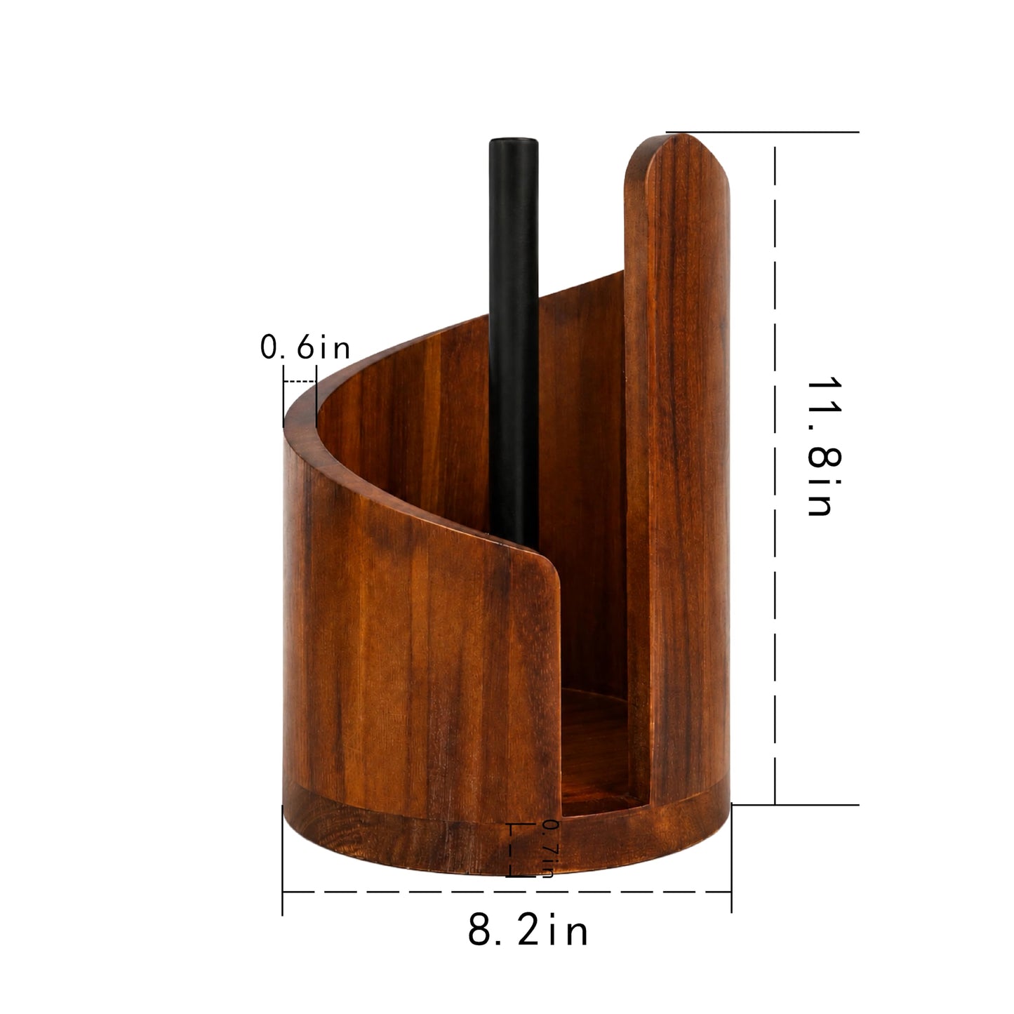 Wooden Paper Towel Holder, for countertop Decoration, Holds Mega Roll.