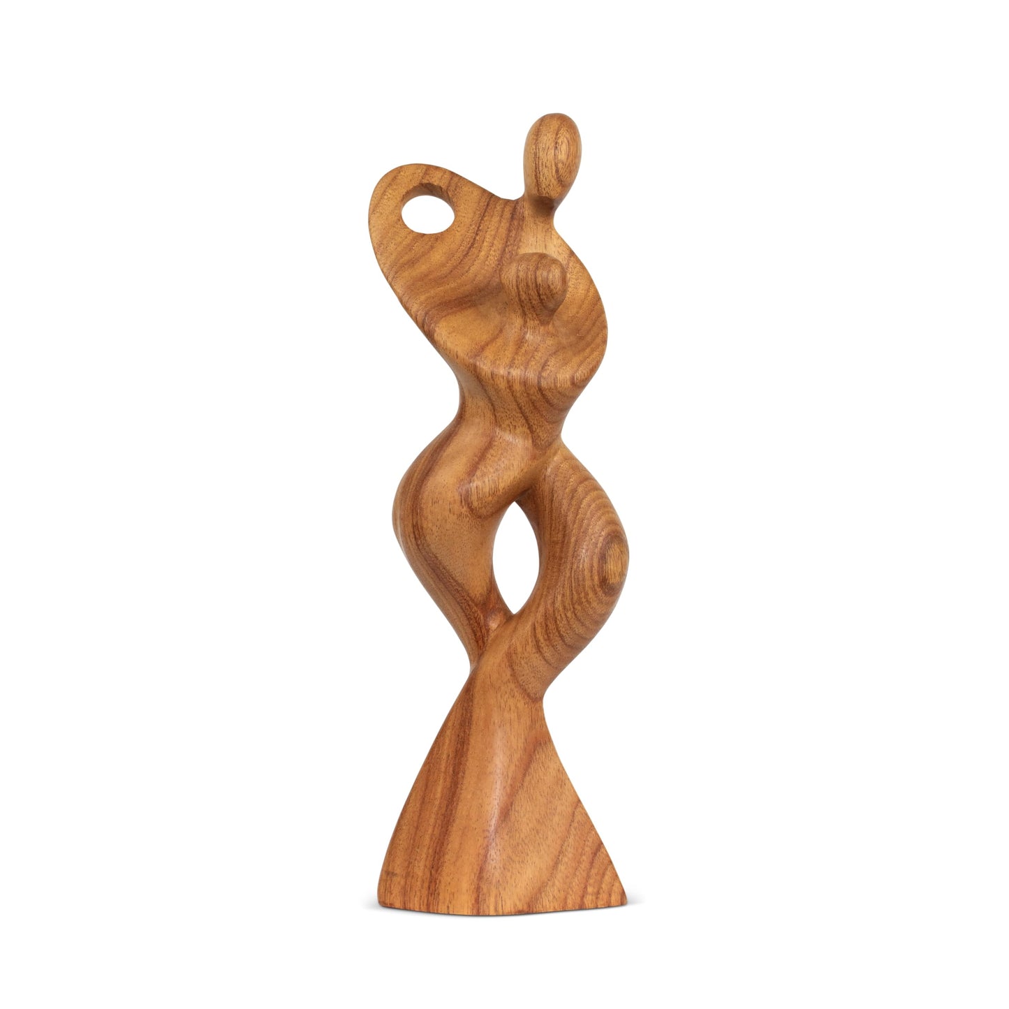 G6 Collection 14" Wooden Handmade Abstract Sculpture Statue Handcrafted Gift Art Decorative Home Decor Figurine Accent Wood Decoration Artwork Hand Carved Dance with Me