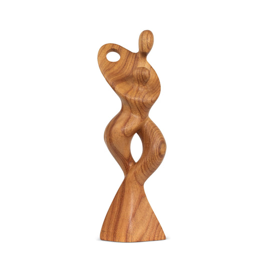 G6 Collection 14" Wooden Handmade Abstract Sculpture Statue Handcrafted Gift Art Decorative Home Decor Figurine Accent Wood Decoration Artwork Hand Carved Dance with Me