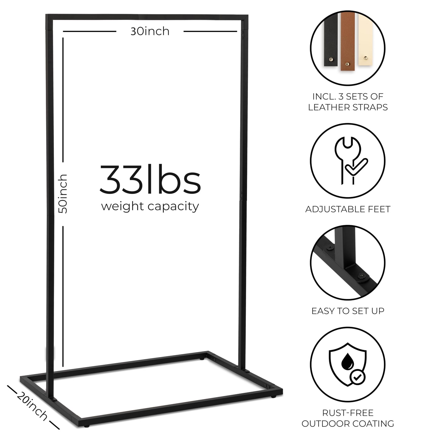 Elegant Wedding Welcome Sign Stand – Sturdy Welcome to Our Wedding Sign Holder for Seating Charts & Event Decor - A Beautiful Black Metal Easel to Welcome Guests & Celebrate Your Love