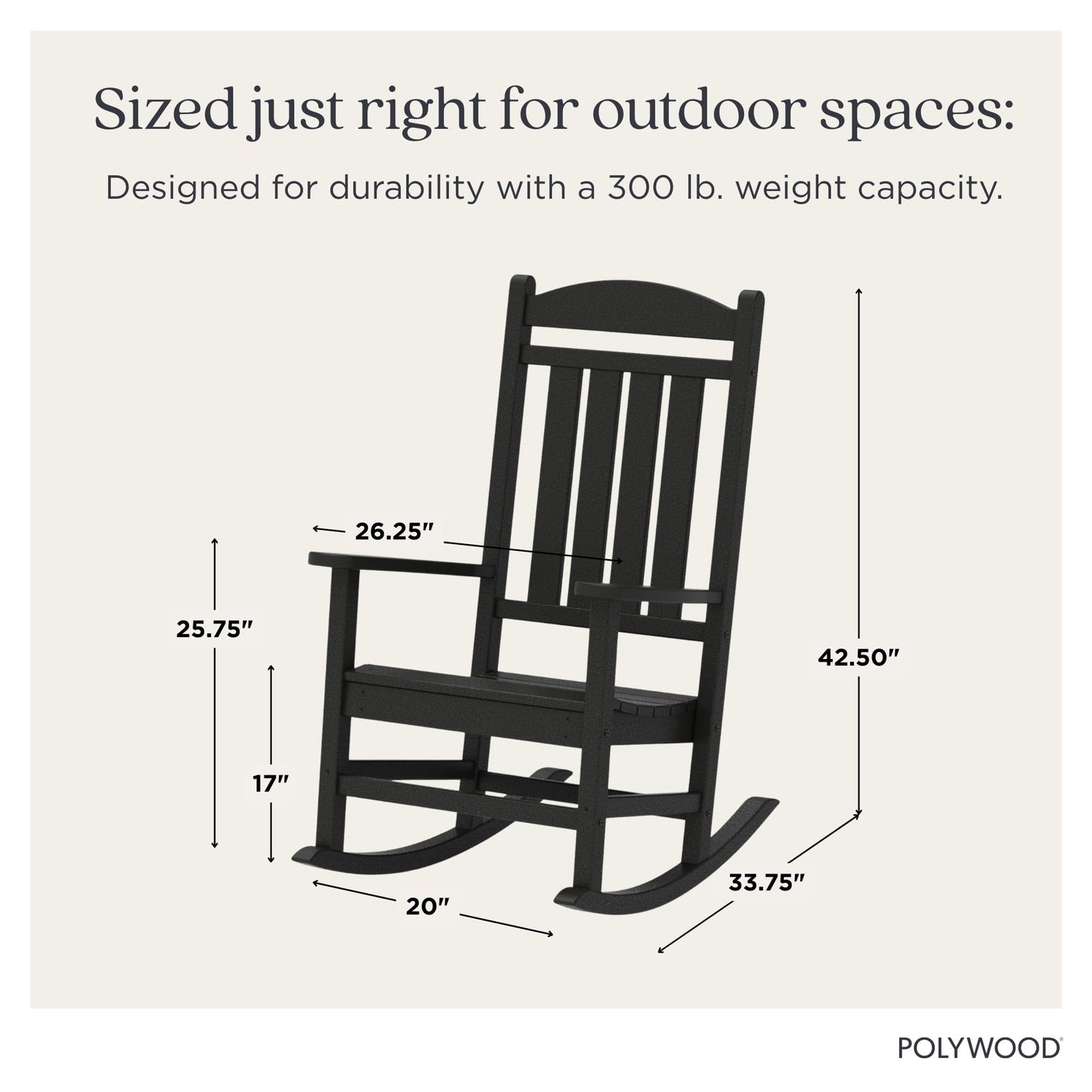 POLYWOOD Presidential Rocking Chair in Black