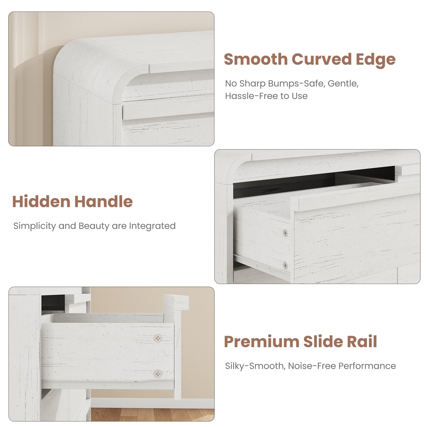 Garvee 6 Drawer Wooden Dresser, W