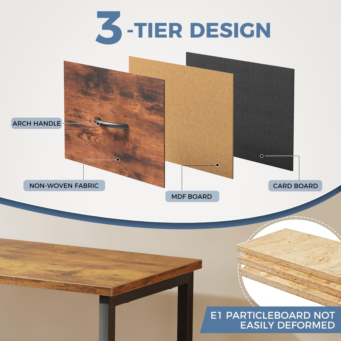 DUMOS Fabric Dresser for Bedroom with 8 Drawers, Tall 8-Drawer Chest of Drawers with Raised Shelf, Storage Tower with Fabric Bins for Closet Organization, Hallway Storage, Brown