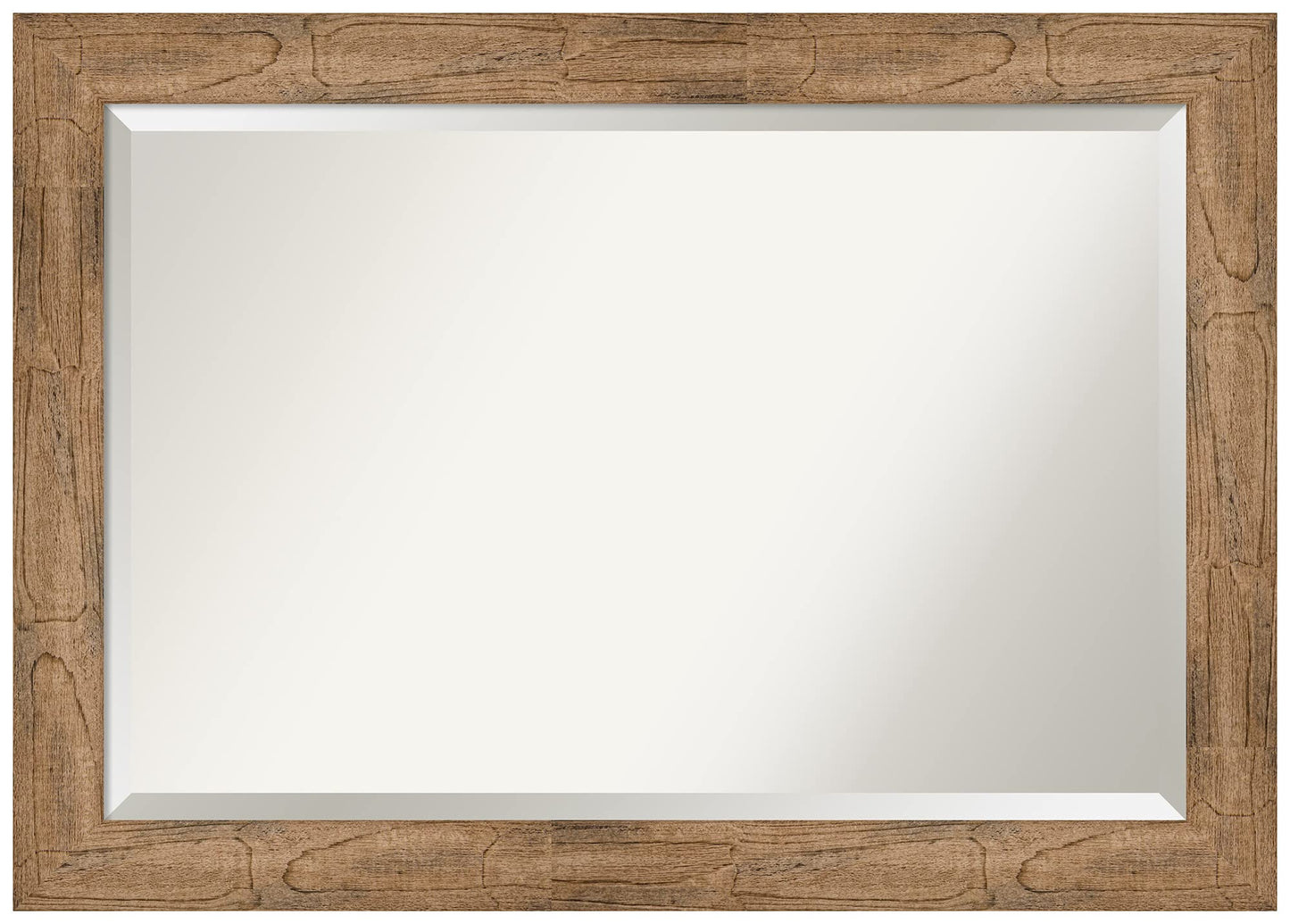 Amanti Art Brown Wall Mirror 30x42 Owl Brown Rectangle Bathroom Mirror for Wall Decor Living Room, Large Country Rustic Wood Frame, Hangs Horizonally and Vertically, Bathroom Decor, Beveled Edge