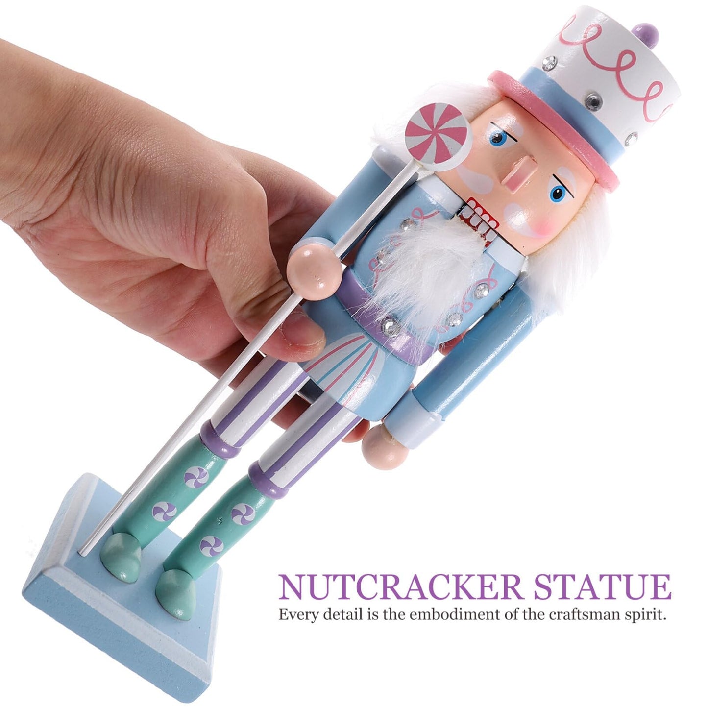 1Pcs Holiday Wooden Nutcracker Christmas Decorations Nutcracker Figures Festive Collectible Nutcracker Ornament for Festival Party