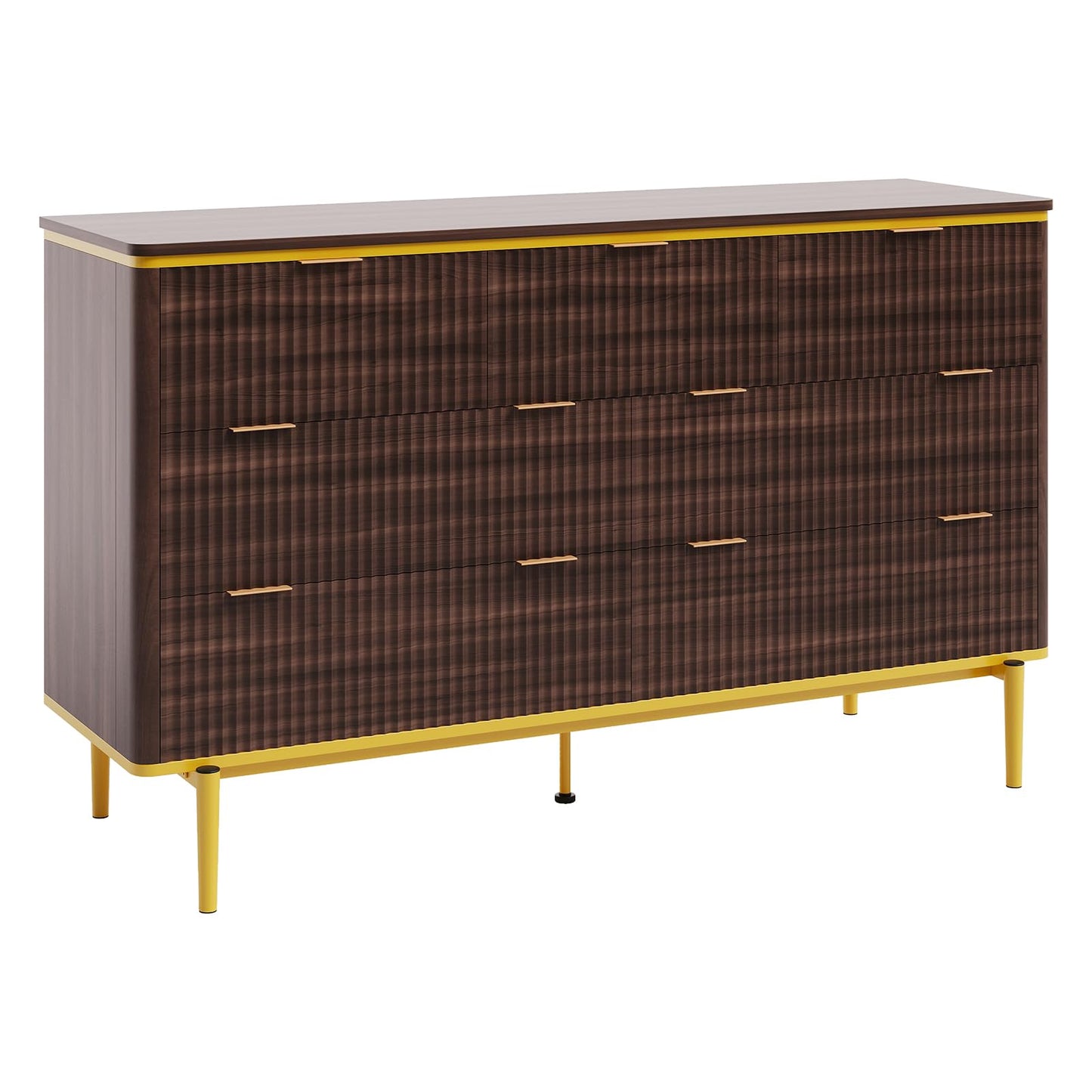 Garvee LED Dresser with Charging Station - Modern 5-Drawer 47" Wide Wooden Chest, Storage Organizer for Bedroom, Nursery, Hallway & Apartments