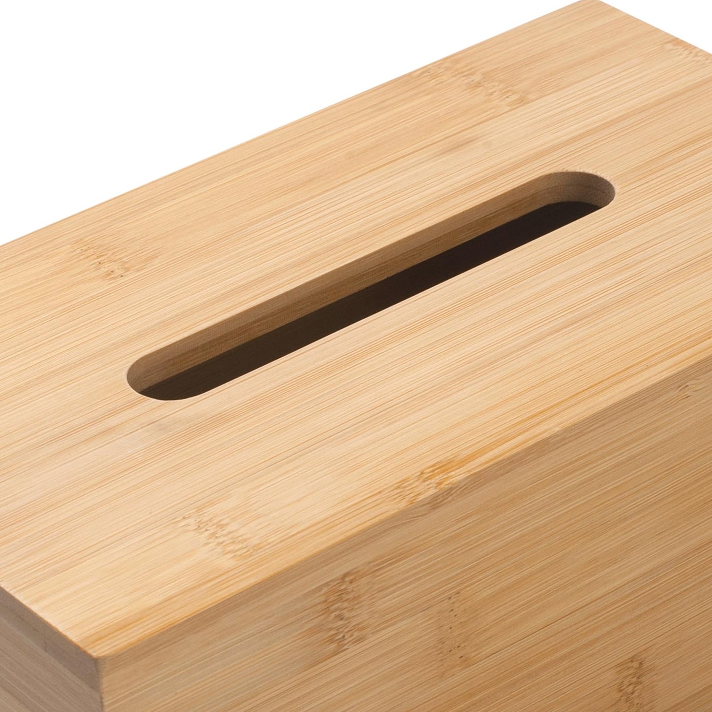Bamboo Tissue Box Cover, Rectangular Wood Tissue Box Holder, Wooden Facial Paper Holder for Bathroom, Bedroom, Dinner Table, Office (1 Pack, 9.8 x 5.5 x 3.7 inch)