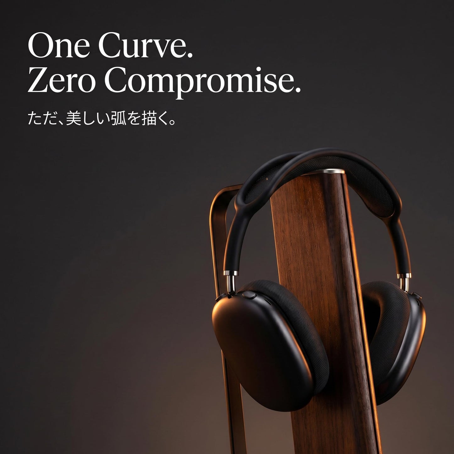 Gunking Headphone Stand with Floating Arc Design — Sculptural Desk Headset Holder for Gaming & Office, Universal Fit for Sony, Bose, AirPods Max & More