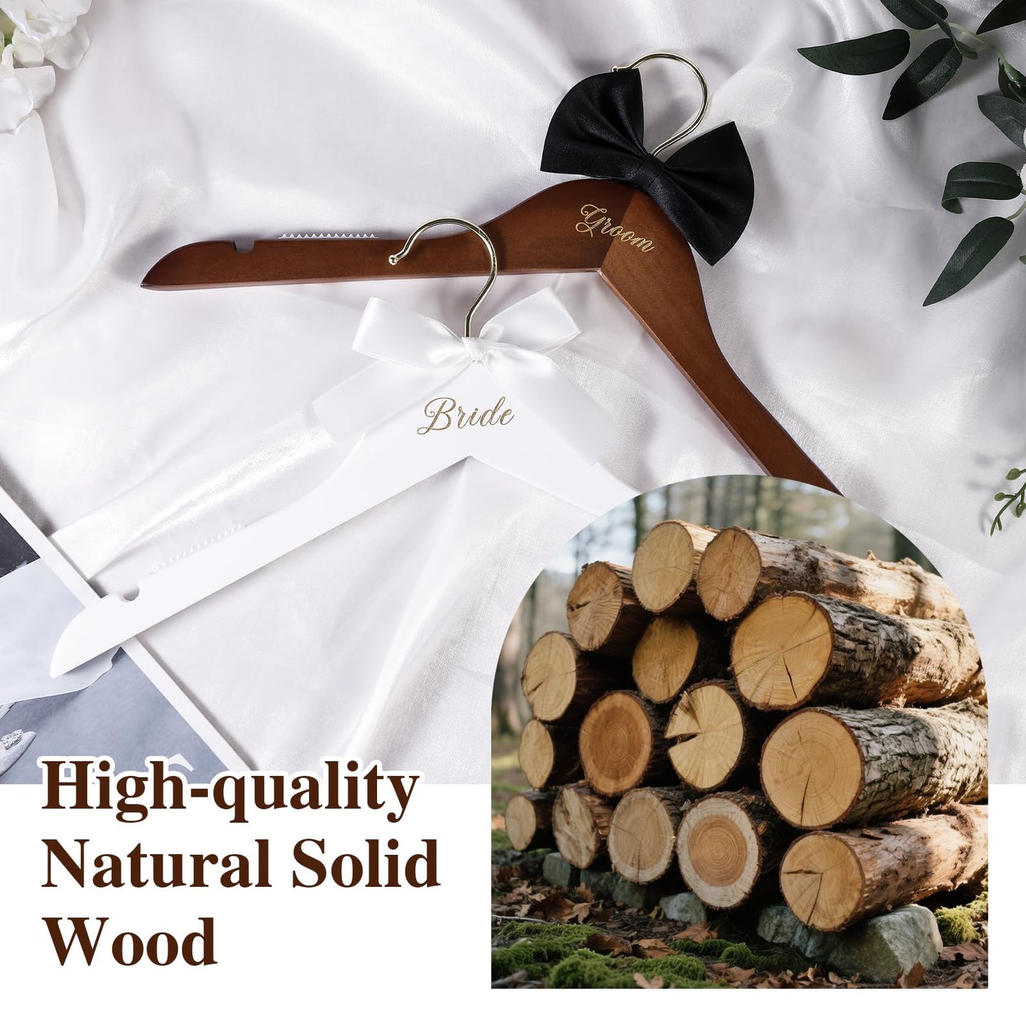 Wedding Hangers, Bride Hanger, Bridal Hanger, Wooden Bride and Groom Wedding Dress Hangers from Mom to Bridal