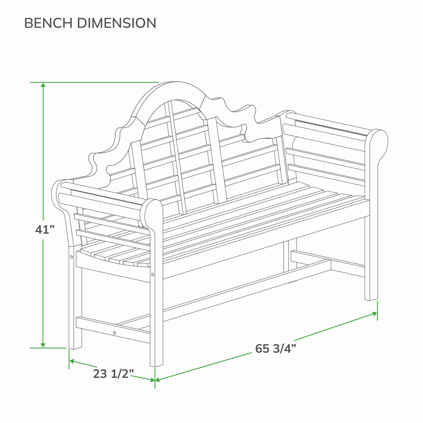 Cambridge Casual Lutyens Teak Wood Garden Bench 5-Foot, Outdoor Teak Bench, Wooden Outdoor Bench for Patio, Porch, Backyard, Lawn, Deck & Entryway