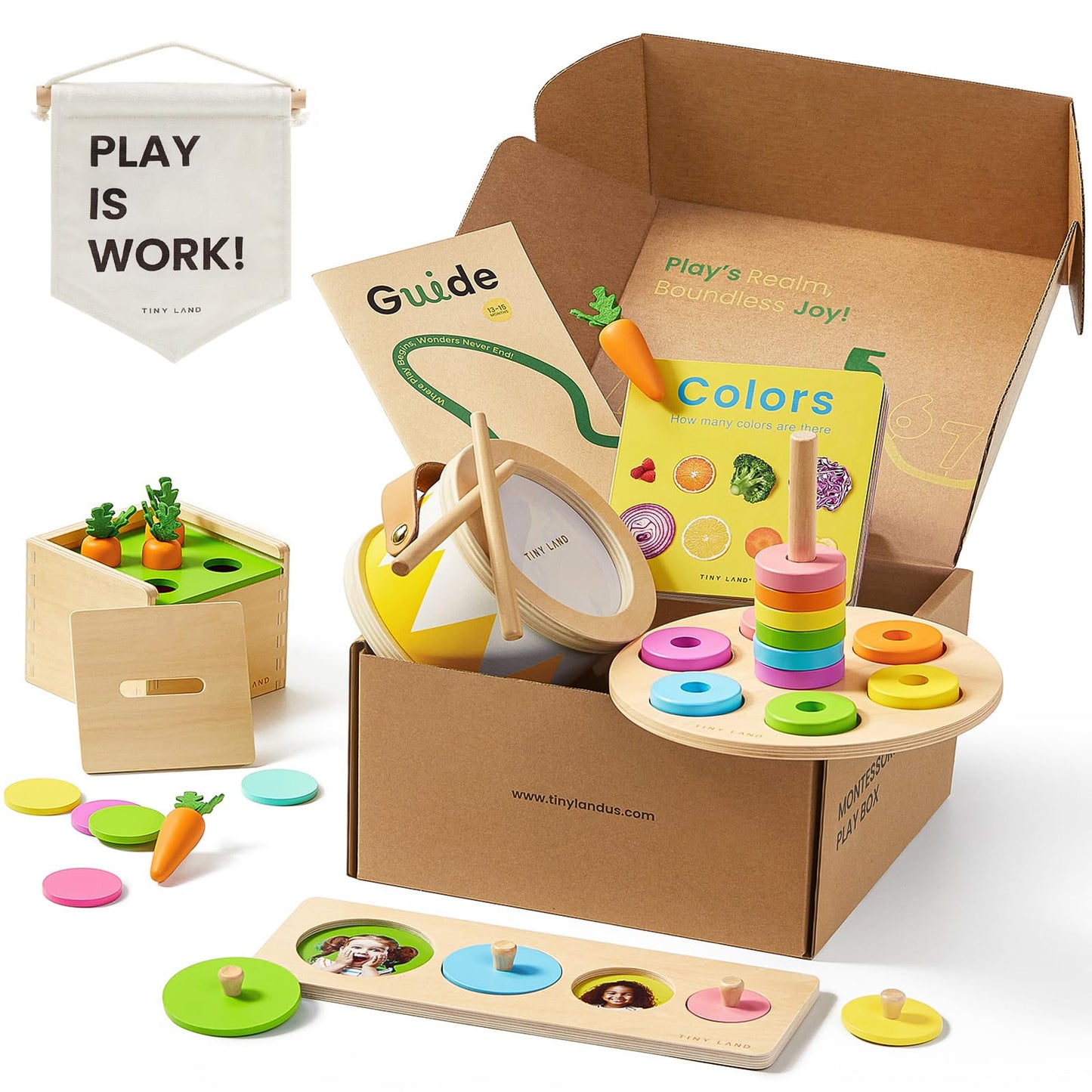 Tiny Land Montessori Baby Toy Set 13-15 Months 7 in 1 Explorer Play Kit