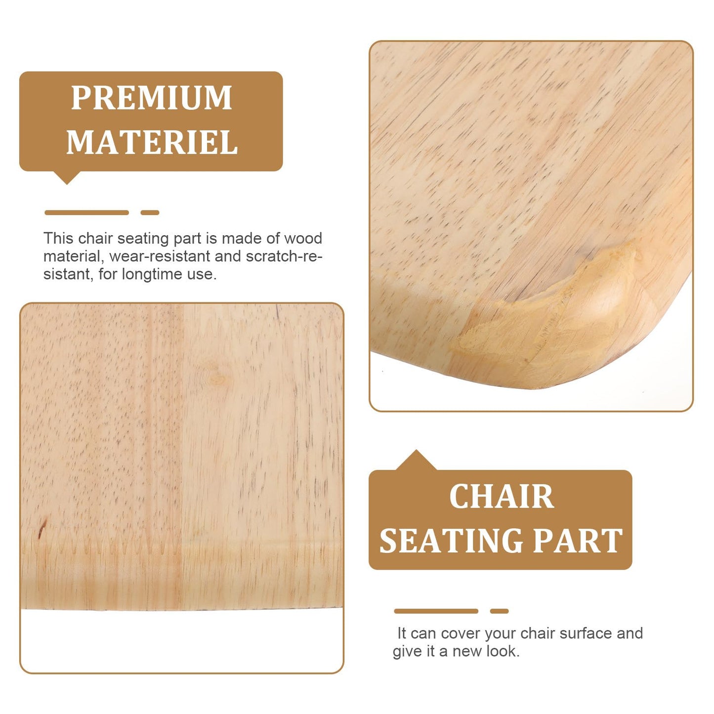 GANAZONO Chair Panel Solid Wood seat Board Accessories Stool seat Covers Easy Clean Wooden Chair Replacement ing Part Wooden Desk Wood Office Kitchen Supply