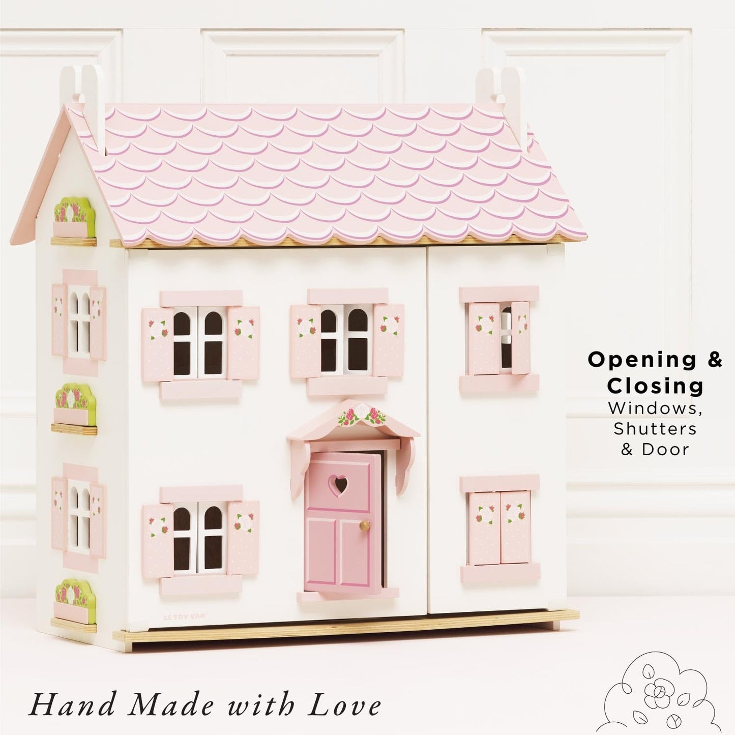 Le Toy Van - Iconic Sophie's Large Wooden Doll House | Dream House Wooden Dolls House Play Set | Great As A Gift | Suitable for Ages 3+