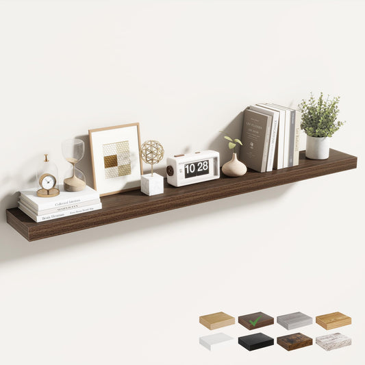 Acovy 48 Inch Floating Shelves for Wall 1 Pack, 48" Wall Shelves for Books, Storage, Decor, Wall Mounted Floating Shelf with Invisible Brackets for Kitchen, Living Room, Walnut