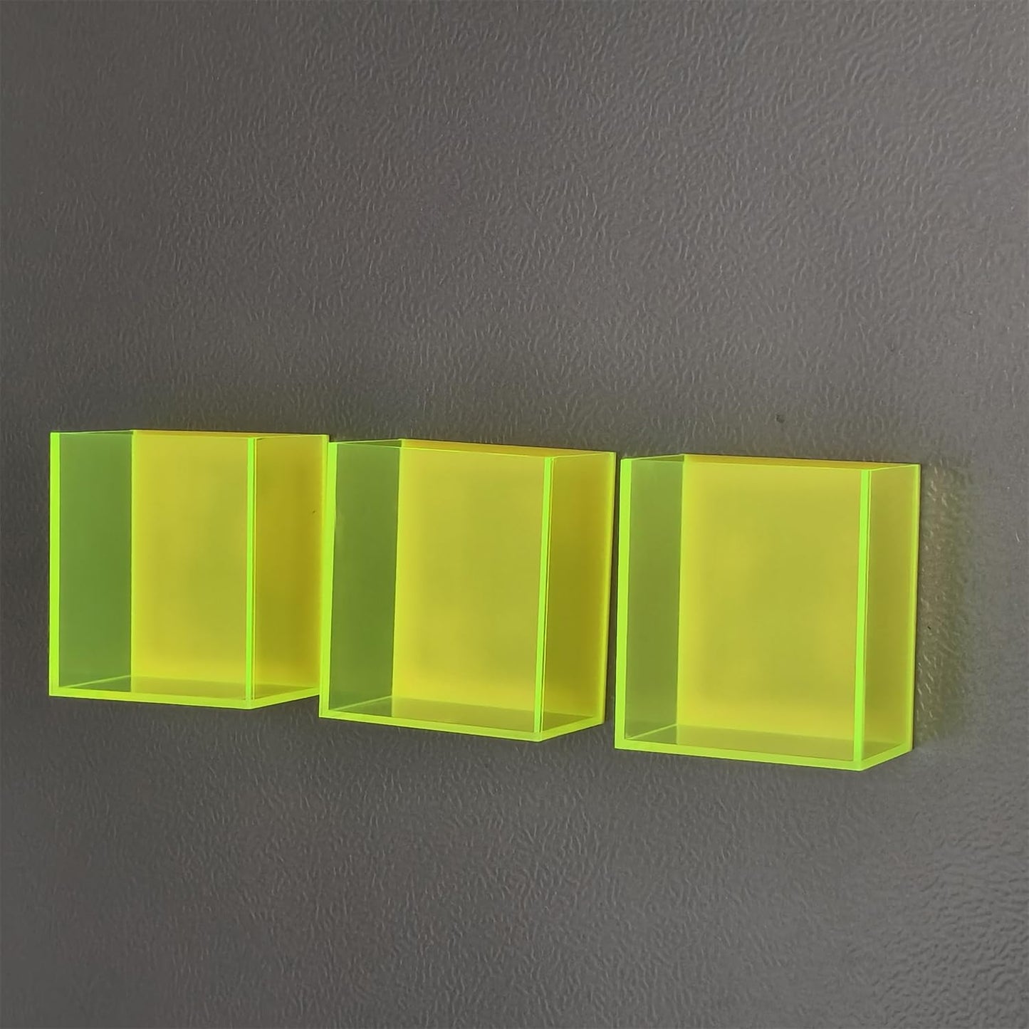 YWZF 3 Pack Back to School Magnetic Pencil Holder, Non-slip Acrylic Magnetic Dry Erase Marker Holder, Pen Marker Organizer for Whiteboard Refrigerator Office Classroom (Neon Green（3 pack）)