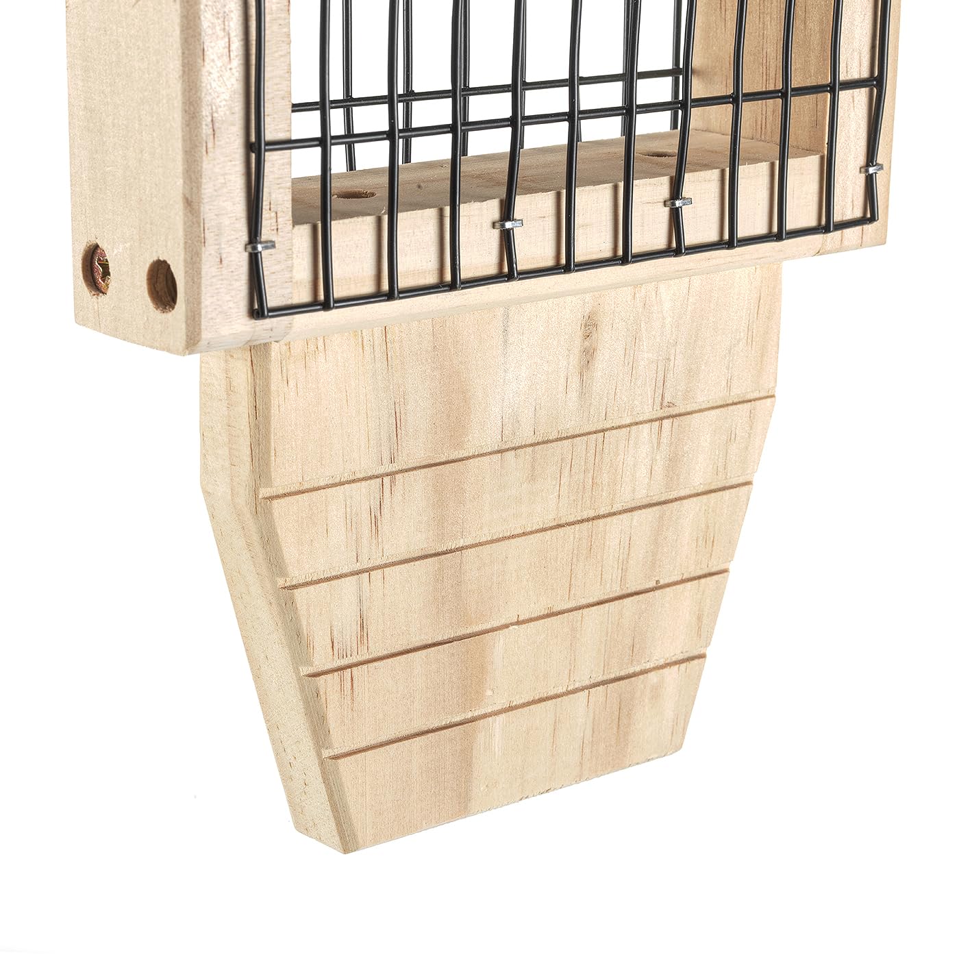 Rocky Mountain Goods Wood Bird Feeder with Suet Holder for Outside Hanging - Woodpecker Suet Feeder with Tail Prop - Durable Wooden Design with Wire Mesh for Wild Birds - Easy to Fill & Clean