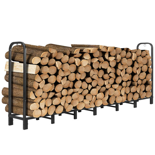 DNKMOR 8FT Firewood Rack Holder,Heavy Duty Firewood Storage Log Rack for Outdoor&Indoor,Fireplace Wood Rack for Wood Storage