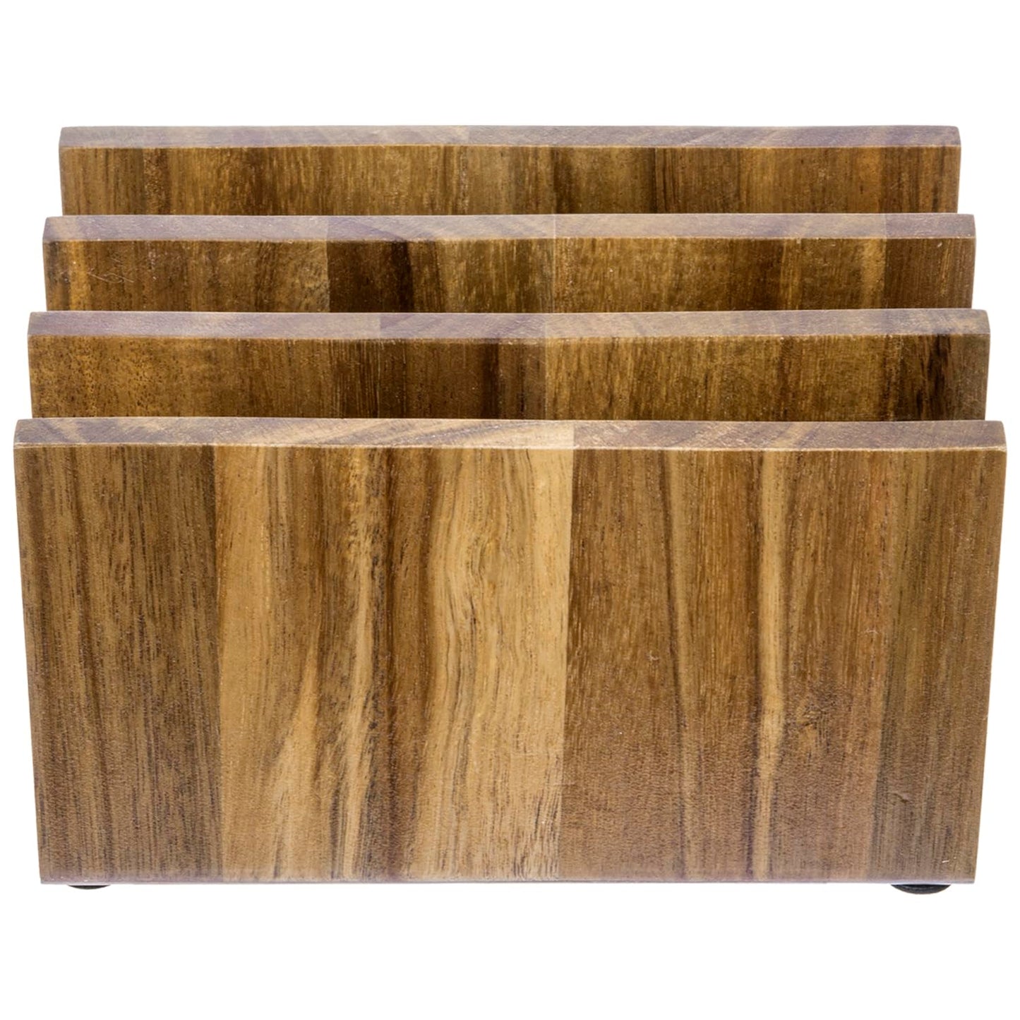 MyGift 3 Slot Premium Acacia Solid Wood Mail Holder, Entryway Countertop Letter Organizer, Office Desktop File Sorter, Bill Divider, Envelope Storage Bin