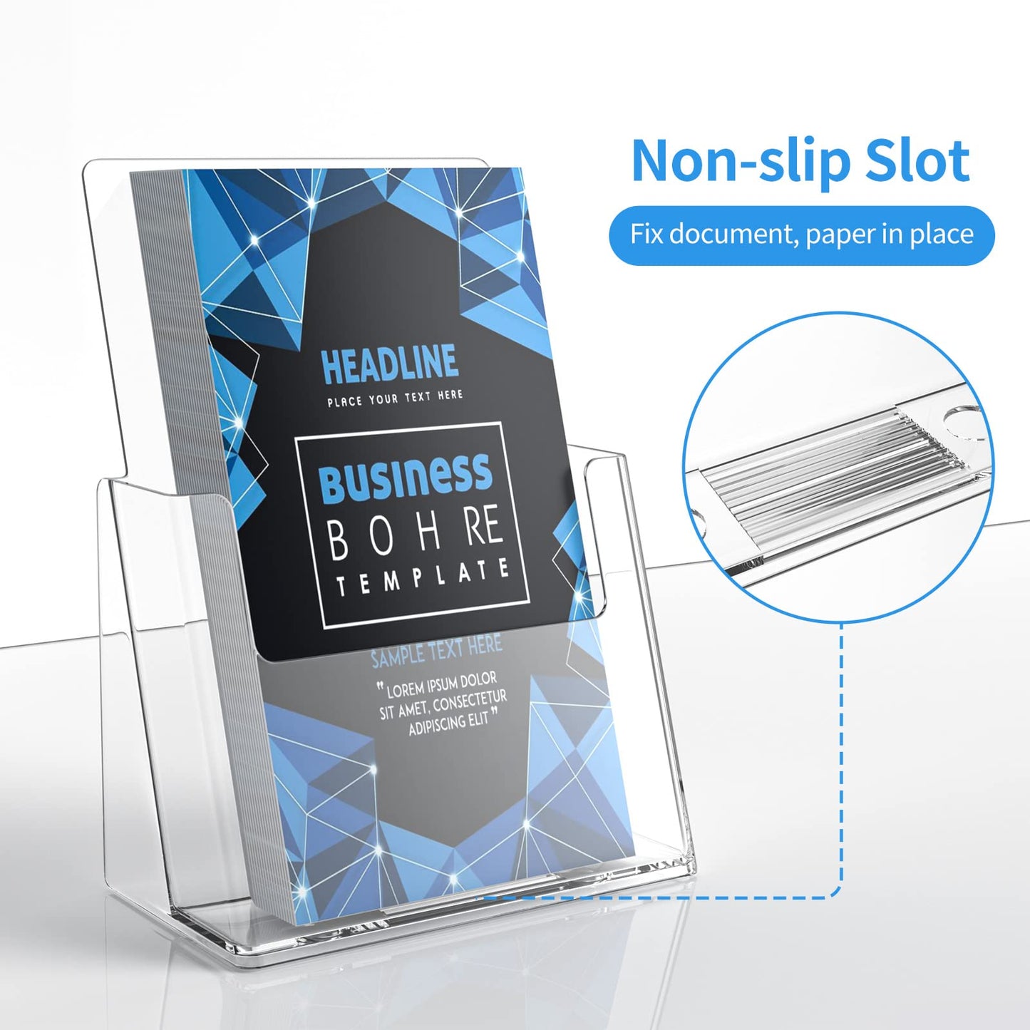 zavekia 2 Pack 6'' x 9'' Acrylic Brochure Holder,wide brochure leaflet booklet literature flyer catalog magazine. (6 x 9 in/ 2 Pack)
