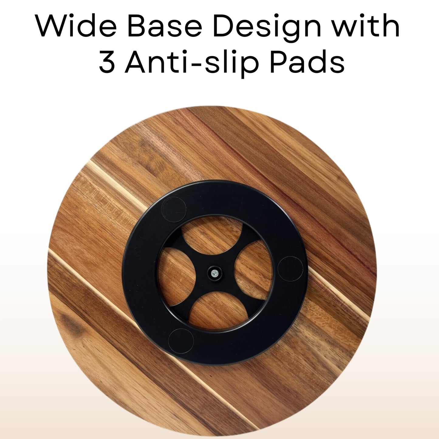 Wooden Lazy Susan for Table Top 12 Inch - Acacia Wood Lazy Susan Turntable Organizer for Kitchen Countertop Dining Table Cabinet - Rotating Tray Centerpiece for Spices Condiments - Large Lazy Susans