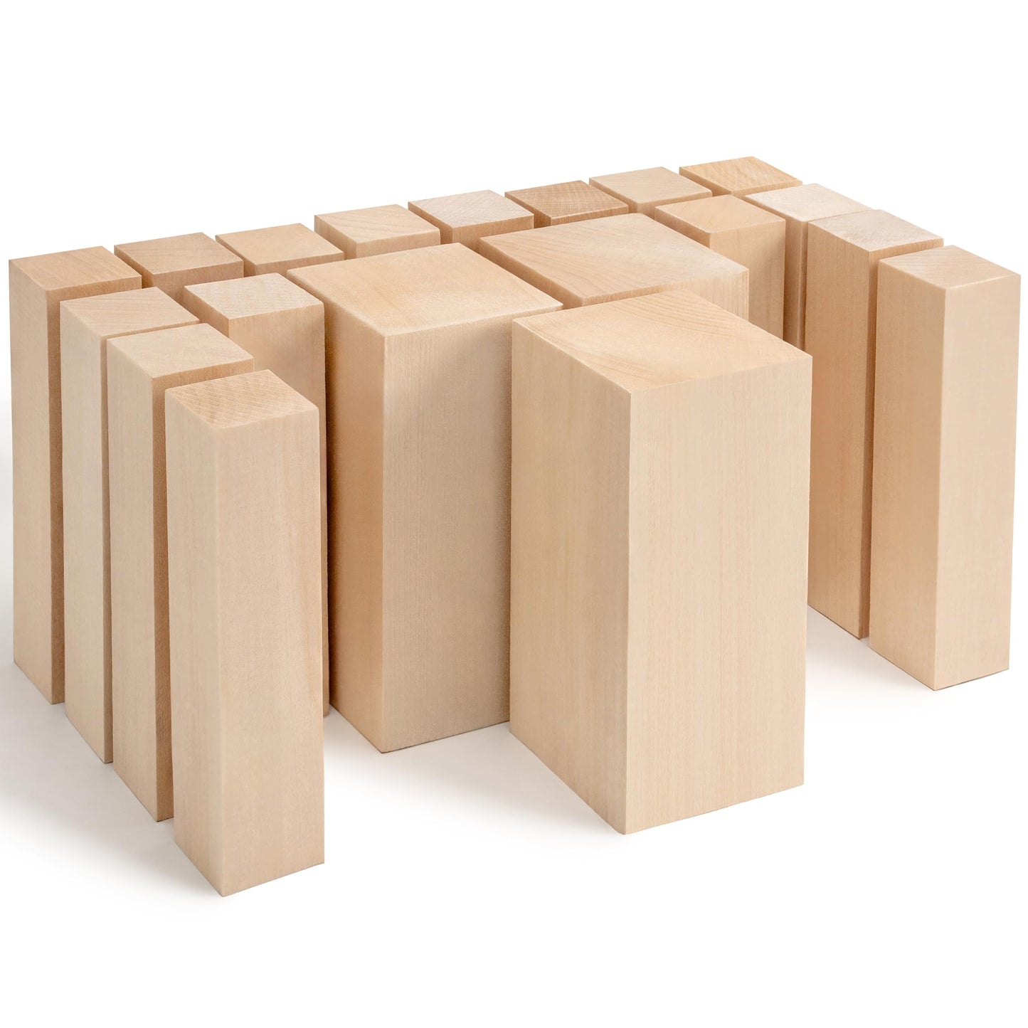 BeaverCraft Basswood Carving Blocks Whittling Wood BW19 - Unfinished Wood Blocks Set, Soft Basswood for Carving Wooden Block for Crafts & Whittling
