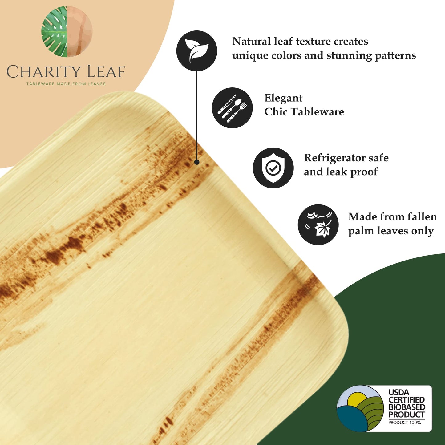 Charity Leaf Disposable Palm Leaf 3.5" Round Mini Bowl (100 pcs) Dipping Bowls | Bamboo Like| All Natural and Biodegradable | Charcuterie Boards, BBQs, and Parties