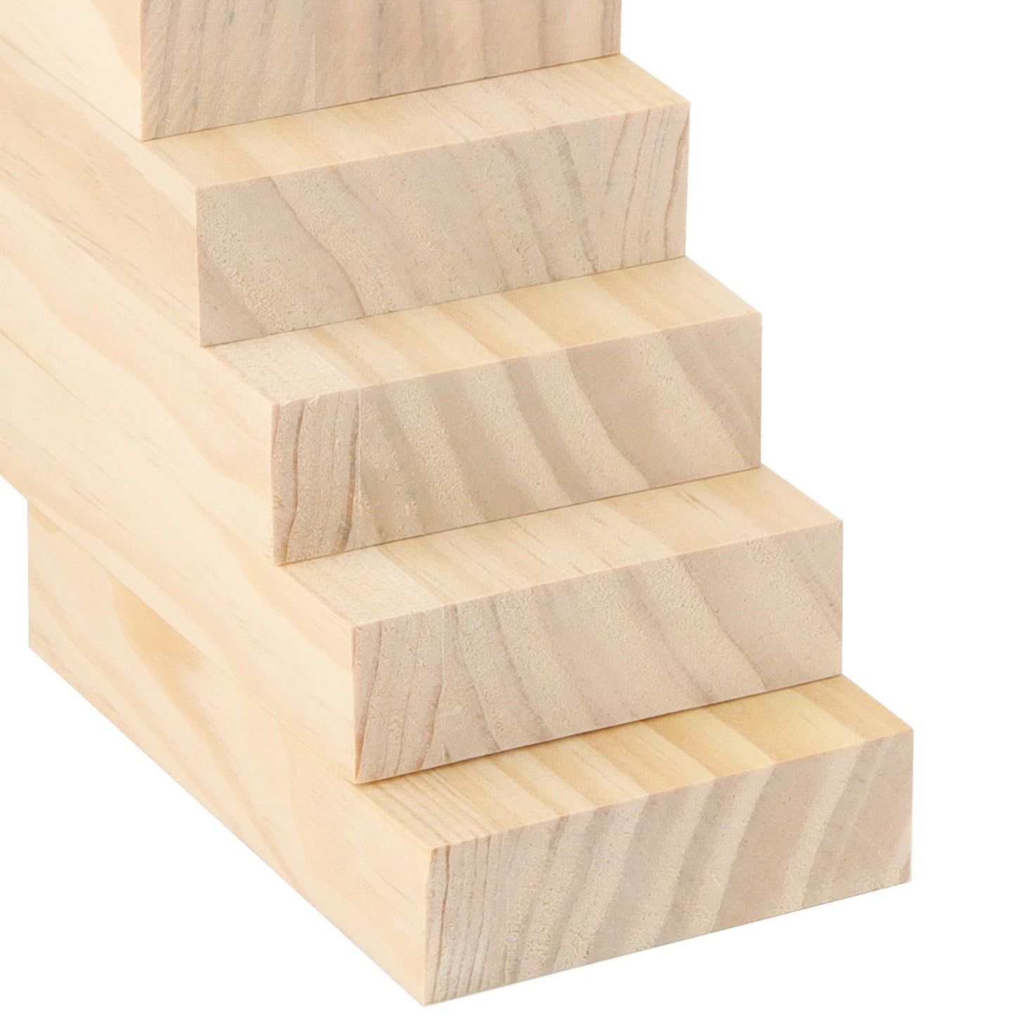 LEXININ 15PCS 3 x 5 x 1 Inches Craft Wood Blocks, Rectangle Whittling Blocks, Unfinished Wooden Block for DIY, Art Carving